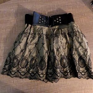 Olive green floral skirt
